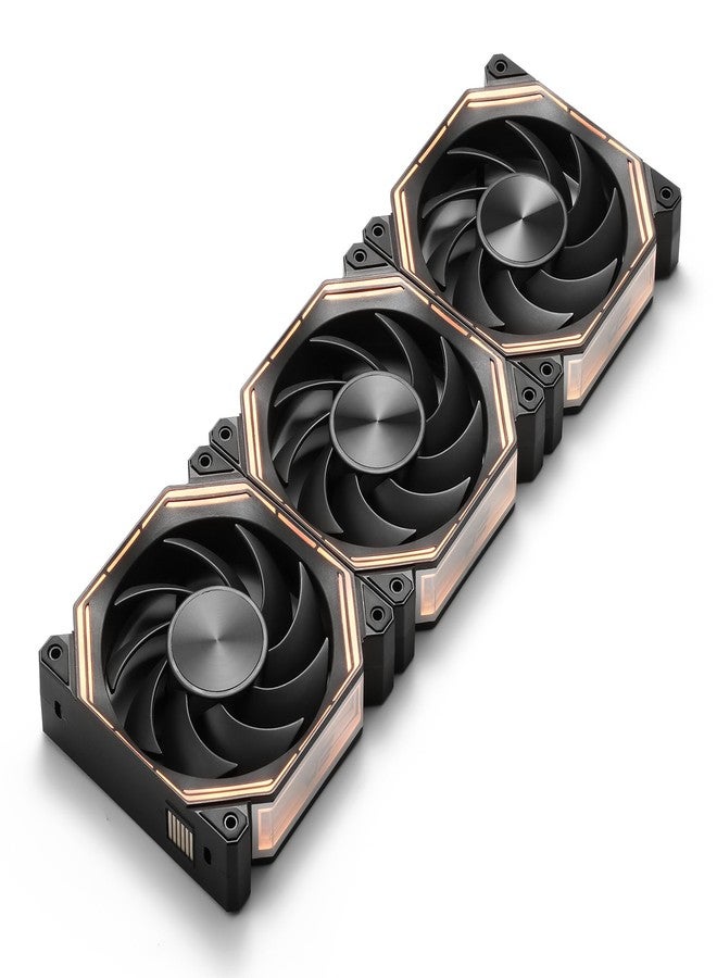 دارك فلاش مروحة تبريد الكمبيوتر darkFlash INF34 مقاس 120 مم، قابلة للتوصيل المتسلسل، تصل سرعة التبريد إلى 2000 دورة في الدقيقة، مزودة بـ 4 دبابيس PWM، وإضاءة ARGB، عبوة من 3 قطع (للاستخدام الأمامي، أسود) - Image 1